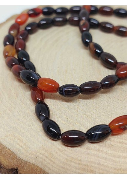 Çeyrek Dizi (9cm Uzunluğundadır!) Akik Taşı Arpa Kesim Çeyrek Dizi 6*8.5mm (49978) fırsatları