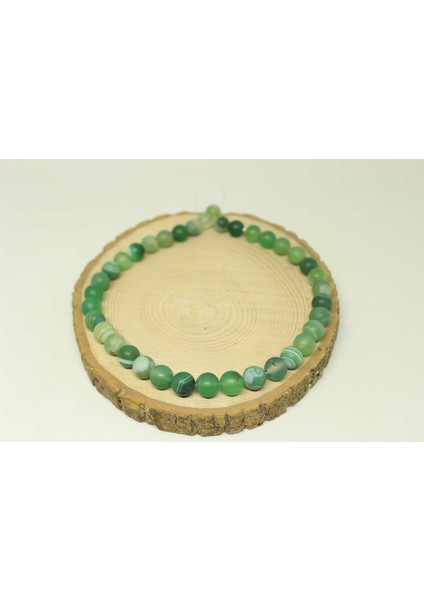 Çeyrek Dizi (9cm Uzunluğundadır!) Akik Taşı Yeşil Çeyrek Dizi 10MM (22415)