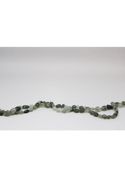 Çeyrek Dizi (9cm Uzunluğundadır!) Yeşil Rutil Doğal Taş Çeyrek Dizi