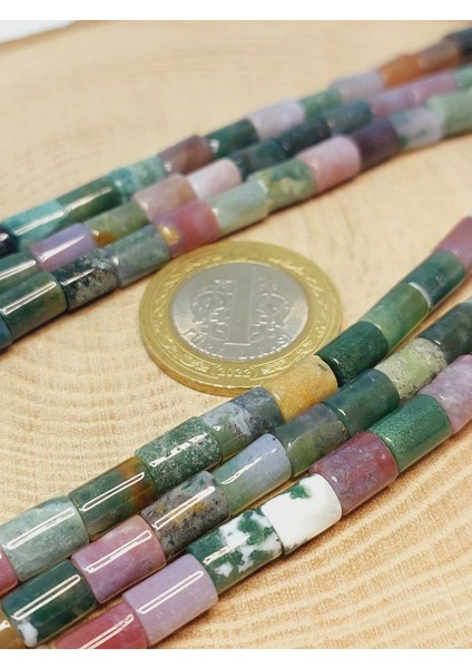 Çeyrek Dizi (9cm Uzunluğundadır!) Akik Taşı Silindir Kesim 5.5x7.5mm Çeyrek Dizi (49304) modelleri