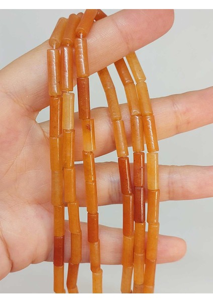 Çeyrek Dizi (9cm Uzunluğundadır!) Akik Taşı Silindir Kesim 4X12.5MM Çeyrek Dizi (49390)