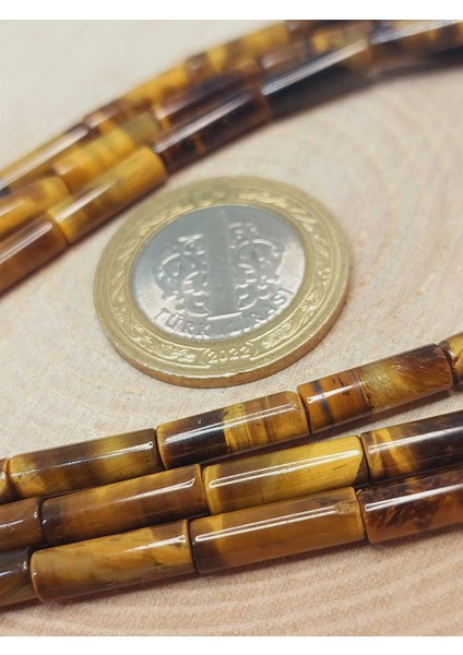 Çeyrek Dizi (9cm Uzunluğundadır!) Kaplan Gözü Taşı Silindir Kesim 4X12.5MM Çeyrek Dizi (49394) modelleri