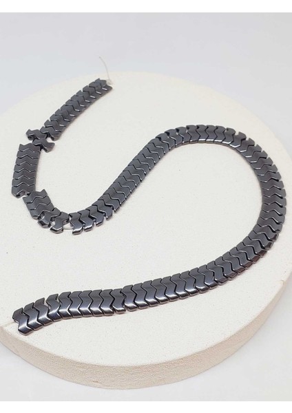 Çeyrek Dizi (9cm Uzunluğundadır!) Hematit Taşı Şekilli Çift Delikli 4.5*12MM Çeyrek Dizi (52306) modelleri