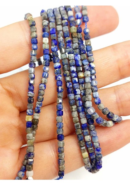 Çeyrek Dizi (9cm Uzunluğundadır!) Lapis Taşı Küp Şekilli Çeyrek Dizi 2mm (45308)