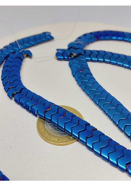 Çeyrek Dizi (9cm Uzunluğundadır!) Hematit Taşı Şekilli Çift Delikli 4.5*12MM Çeyrek Dizi (52304) fırsatları