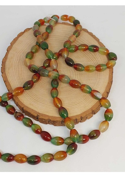 Çeyrek Dizi (9cm Uzunluğundadır!) Akik Taşı Arpa Kesim 10X13MM Çeyrek Dizi (49436) fırsatları