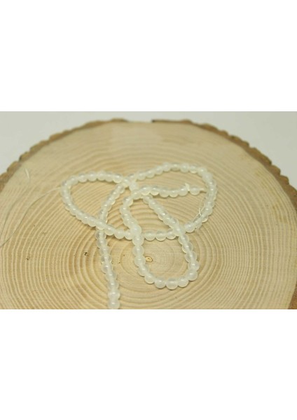 Çeyrek Dizi (9cm Uzunluğundadır!) Selenit Taşı Çeyrek Dizi 4mm