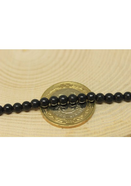 Çeyrek Dizi (9cm Uzunluğundadır!) Shungite (Şungit) Taşı Çeyrek Dizi 4mm indirimleri