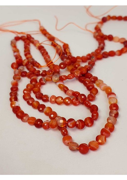 Çeyrek Dizi (9cm Uzunluğundadır!) Akik Taşı Yassı Faset Kesim Çeyrek Dizi 6X4MM (42825) fırsatları