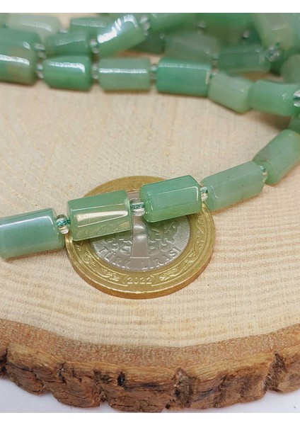 Çeyrek Dizi (9cm Uzunluğundadır!) Aventurin Taşı 7X12MM Çeyrek Dizi (49946)