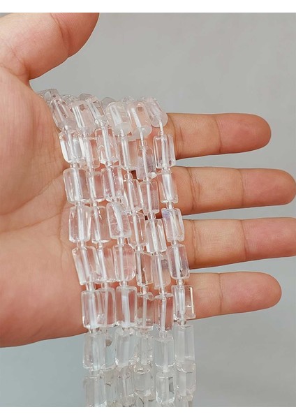 Çeyrek Dizi (9cm Uzunluğundadır!) Kristal Kuvars Taşı 6.5X12MM Çeyrek Dizi (49918)