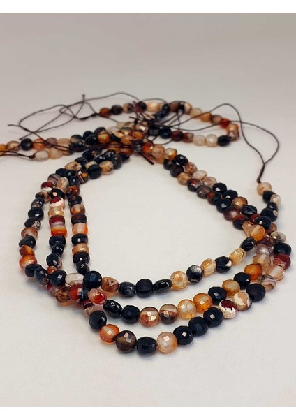 Çeyrek Dizi (9cm Uzunluğundadır!) Akik Taşı Yassı Faset Kesim Çeyrek Dizi 6X4MM (42810) fırsatları