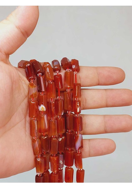 Çeyrek Dizi (9cm Uzunluğundadır!) Akik Taşı 7X12MM Çeyrek Dizi (49936)