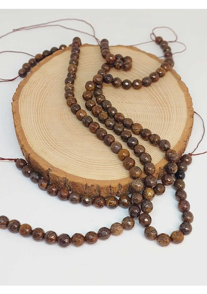 Çeyrek Dizi (9cm Uzunluğundadır!) Bronzit Taşı Faset Kesim Çeyrek Dizi 8mm fırsatları