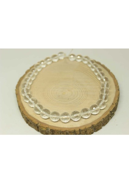 Çeyrek Dizi (9cm Uzunluğundadır!) Kristal Kuvars Taşı Faset Kesim Çeyrek Dizi 12MM