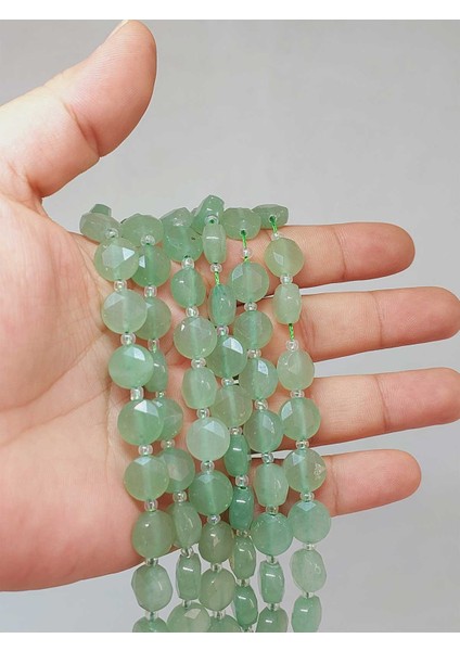 Çeyrek Dizi (9cm Uzunluğundadır!) Aventurin Taşı 5.5x9.5mm Çeyrek Dizi (49904)