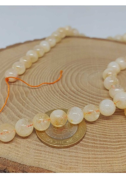 Çeyrek Dizi (9cm Uzunluğundadır!) Sitrin Taşı Çeyrek Dizi Buzlu Renkler 8.5mm (51406) fırsatları