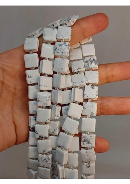 Çeyrek Dizi (9cm Uzunluğundadır!) Havlit Taşı Yandan Oyuklu Kare Kesim 10X10MM Çeyrek Dizi (49570)