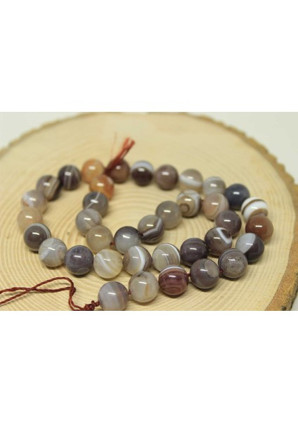 Çeyrek Dizi (9cm Uzunluğundadır!) Botswana Akik Taşı Çeyrek Dizi 10MM