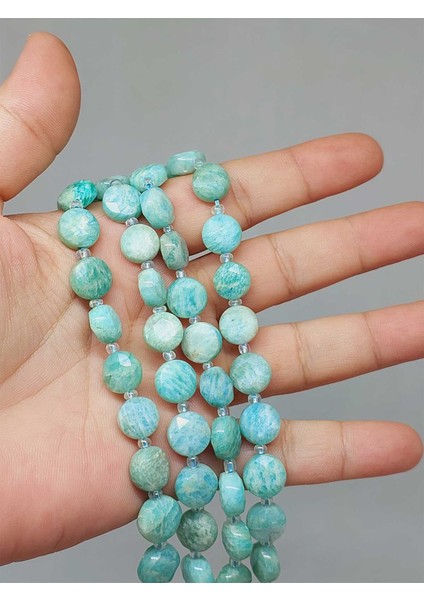 Çeyrek Dizi (9cm Uzunluğundadır!) Amazonit Taşı 5.5*9.5mm Çeyrek Dizi (51484)