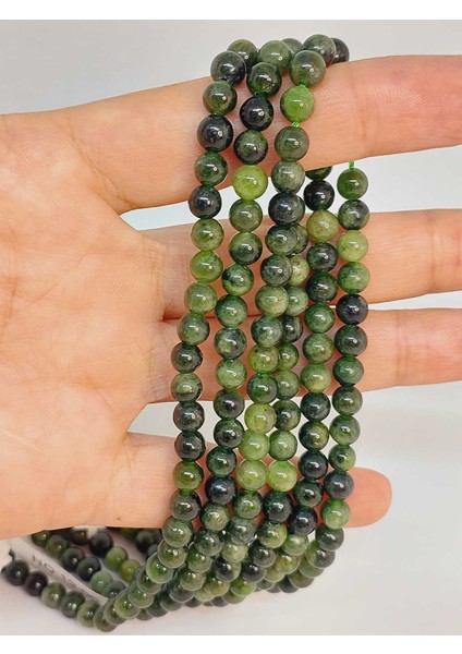 Çeyrek Dizi (9cm Uzunluğundadır!) Diopsit Taşı Çeyrek Dizi 5.5mm (49248)