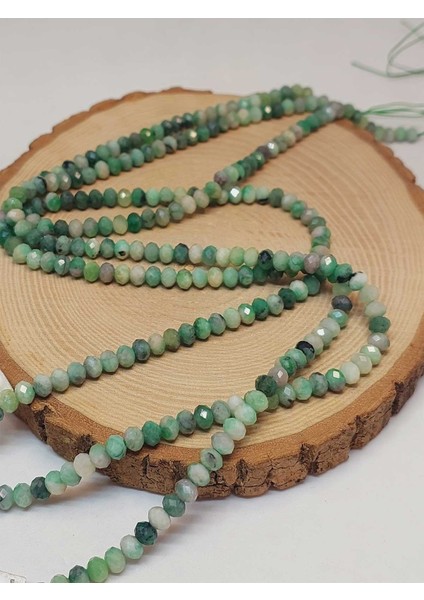 Çeyrek Dizi (9cm Uzunluğundadır!) Zümrüt Taşı Rondela Faset Kesim Çeyrek Dizi 4*5.5mm (45904) fırsatları