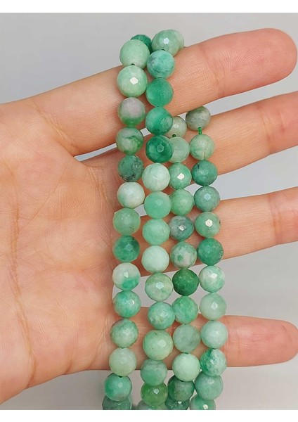 Çeyrek Dizi (9cm Uzunluğundadır!) Zümrüt Taşı Faset Kesim 7mm Çeyrek Dizi (45900)