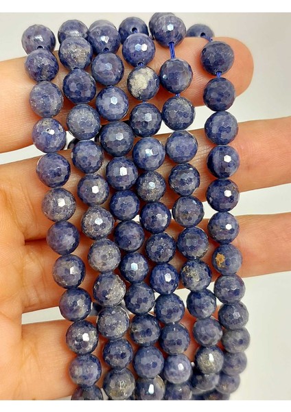 Çeyrek Dizi (9cm Uzunluğundadır!) Safir Taşı Faset Kesim Çeyrek Dizi 7mm (45508)