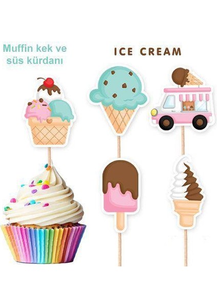 Dondurma Temalı Şekilli Kürdan 10 Adet