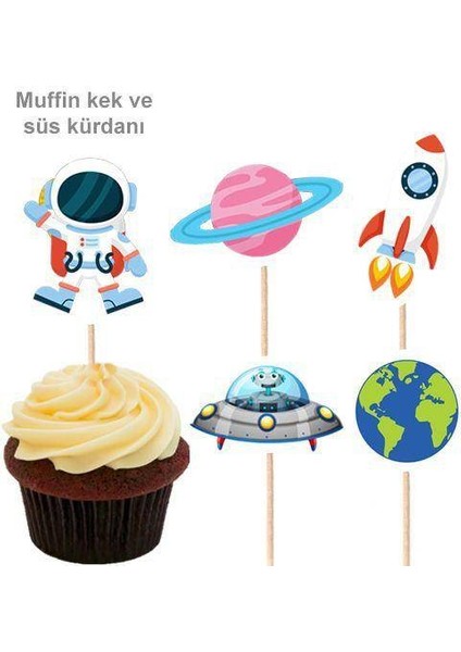 Uzay Temalı Şekilli Kürdan 10 Adet