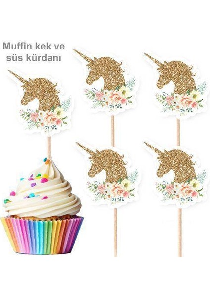 Parıltılı Unicorn Şekilli Kürdan 10 Adet