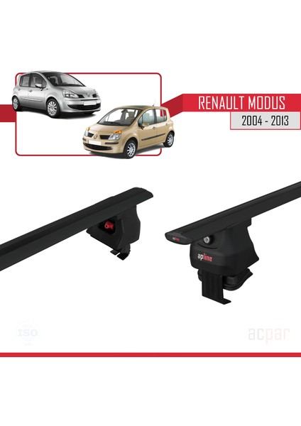 Renault Modus 2004-2013 Arası ile Uyumlu Ace-4 Ara Atkı Tavan Barı Siyah fırsatları