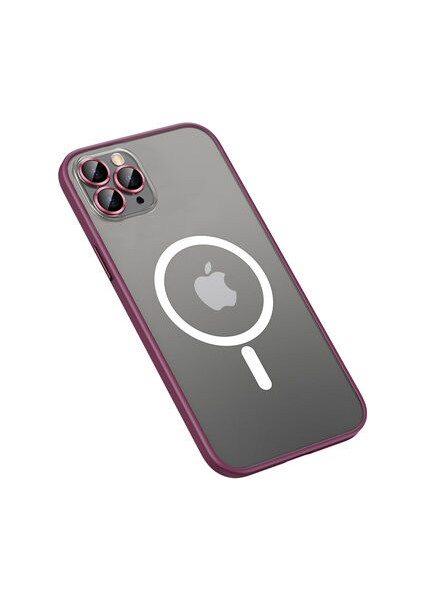 iPhone 13 Pro Max Kılıf Magsafe Özellikli Şık Mokka Wireless Kapak