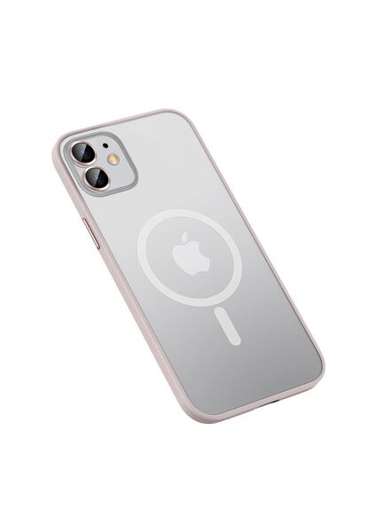 iPhone 12 Kılıf Magsafe Özellikli Şık Mokka Wireless Kapak