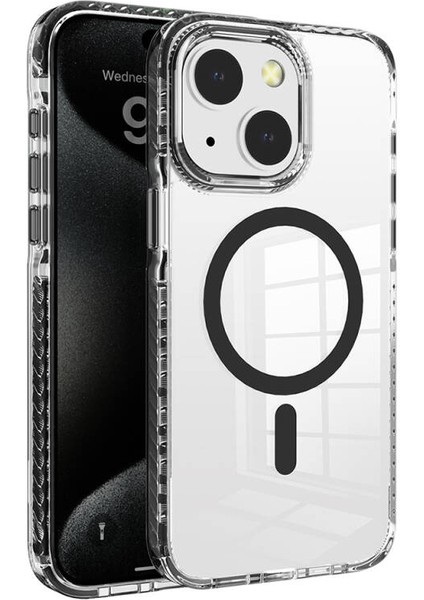 iPhone 15 Kılıf Magsafe Şarj Özellikli Airbagli Takılabilir Askı Aparatlı Nana Kapak