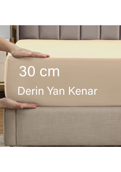 | Ranforce | Pamuklu Çift Kişilik Bej Lastikli Çarşaf | 14 Renk | Fıtted | 180X200