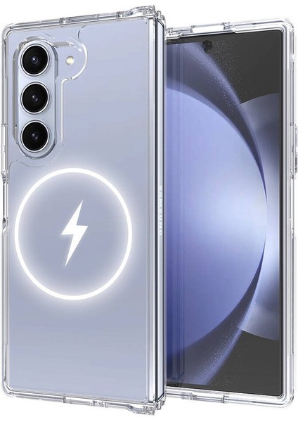 Samsung Galaxy Z Fold 6 Kılıf Magsafe Wireless Kablosuz Şarj Destekli Sert Şeffaf Darbe Emici Kapak (Embos) fırsatları