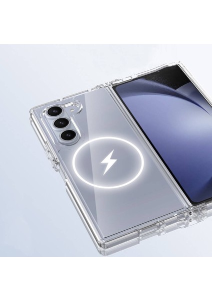 Samsung Galaxy Z Fold 6 Kılıf Magsafe Wireless Kablosuz Şarj Destekli Sert Şeffaf Darbe Emici Kapak (Embos) indirimleri