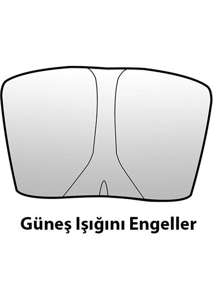 Polham 140X80 cm Tesla Model Y ve Model 3 Ile Uyumlu Ön Cam Güneşliği, Isı Yalıtımlı Güneş Koruyucu