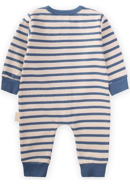 Çizgili Triko Tulum 0-3 Yaş Indigo Mavi fiyatları