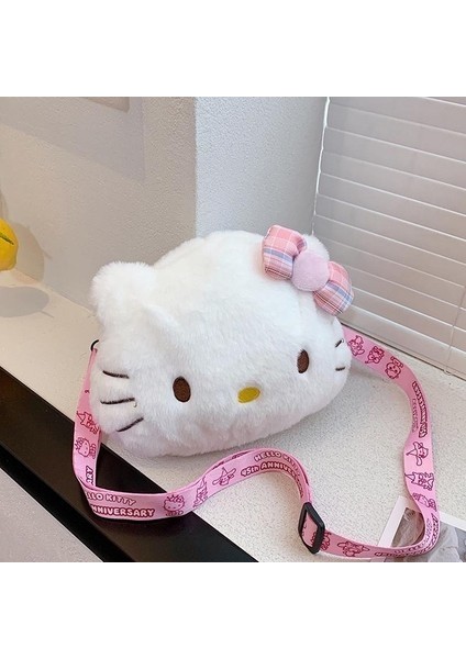 Sanrio Anime Kawaii Hello Kitty Peluş Çanta Mini Tek Omuz Askılı Çanta Peluş Sırt Çantası Saklama Çantası Kızlar Için Doğum Günü Hediyeleri (Yurt Dışından)