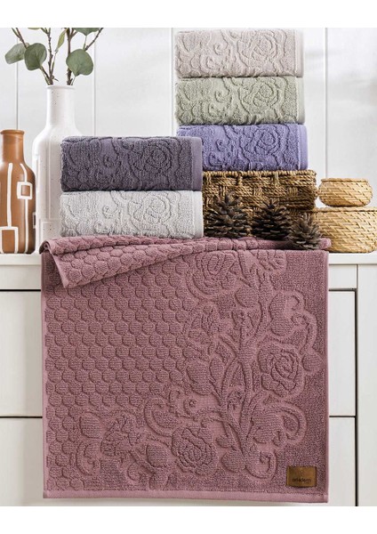 (6.Lı Set) Avangard Seri Çeyizlik Jakarlı 50 x 90 cm . Bukle Dokulu El, Yüz Havlusu