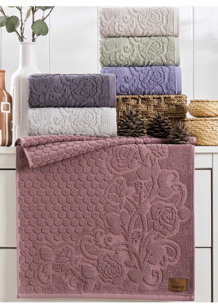 (6.Lı Set) Avangard Seri Çeyizlik Jakarlı 50 x 90 cm . Bukle Dokulu El, Yüz Havlusu
