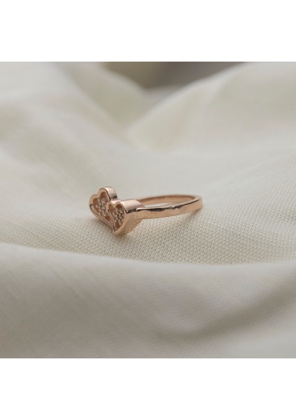 Çift Kalpli 925 Ayar Mimimal Gümüş Yüzük fiyatları