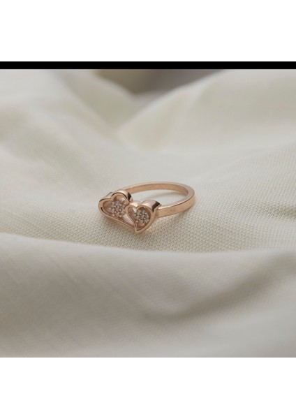 Çift Kalpli 925 Ayar Mimimal Gümüş Yüzük modelleri