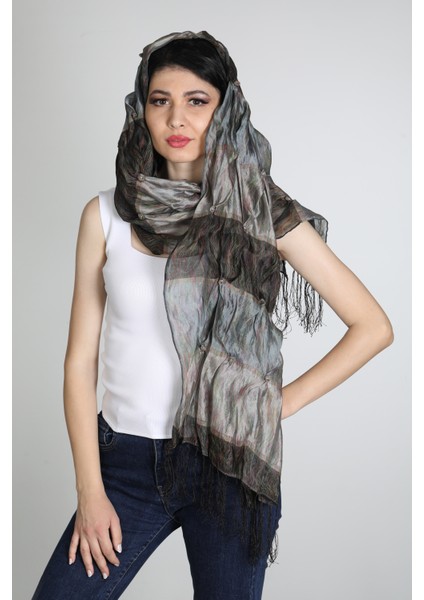 Antrasit Saten Ipek Şal modelleri