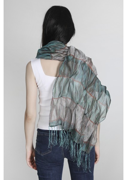 Gri Mavi Saten Ipek Şal fiyatları