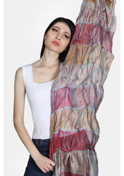 Mürdüm Vizon Saten Ipek Şal modelleri