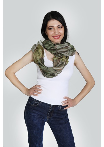 Yeşil Saten Ipek Şal modelleri