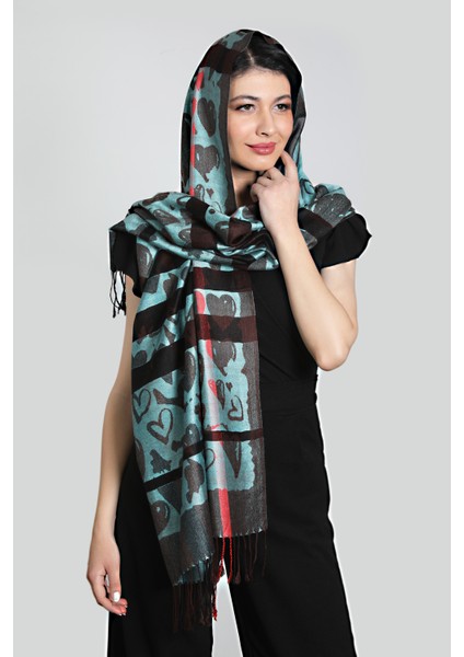 Yeşil %100 Pashmina Şal modelleri